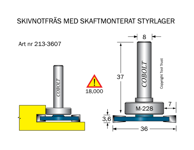 Cobolt Skivnotfräs L3,6 F7 D36 S8