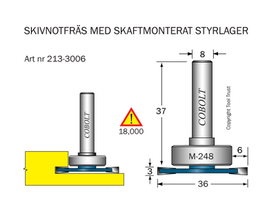 Cobolt Skivnotfräs L3 F6 D36 S8