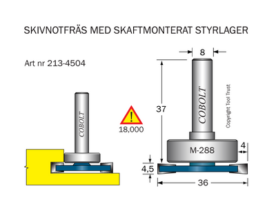Cobolt Skivnotfräs L4,5 F4 D36 S8