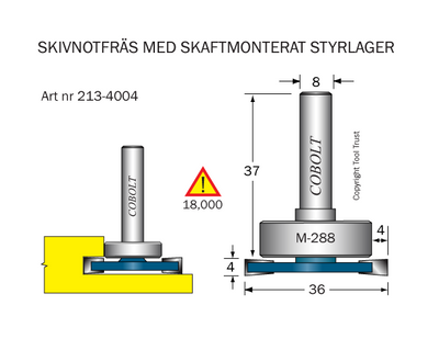 Cobolt Skivnotfräs L4 F4 D36 S8