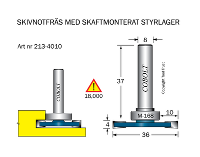 Cobolt Skivnotfräs L4 F10 D36 S8