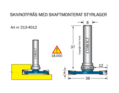 Cobolt Skivnotfräs L4 F12 D36 S8