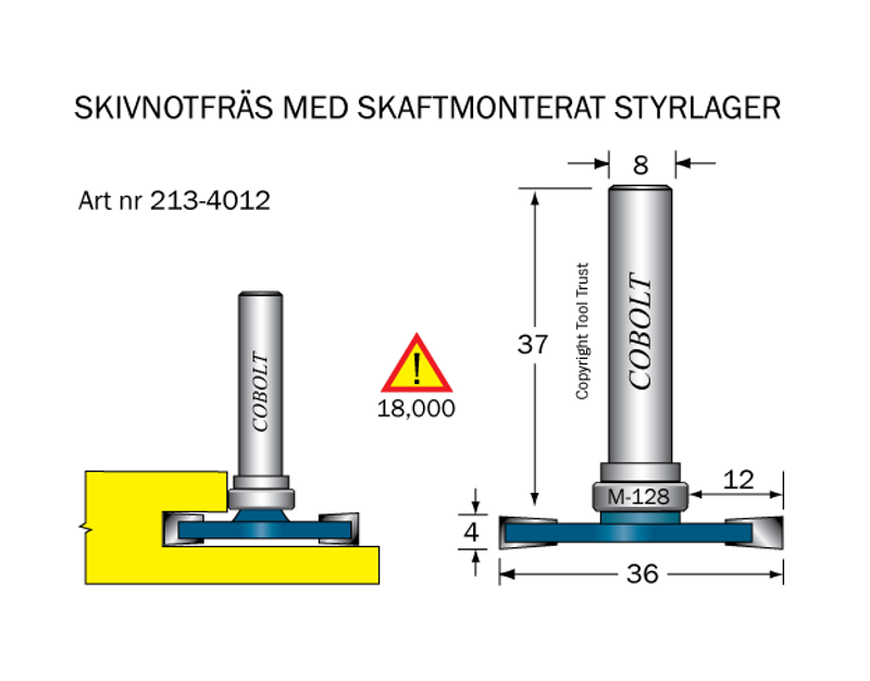 Cobolt Skivnotfräs L4 F12 D36 S8