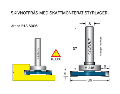 Cobolt Skivnotfräs L5 F6 D36 S8