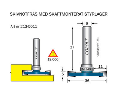 Cobolt Skivnotfräs L5 F11 D36 S8