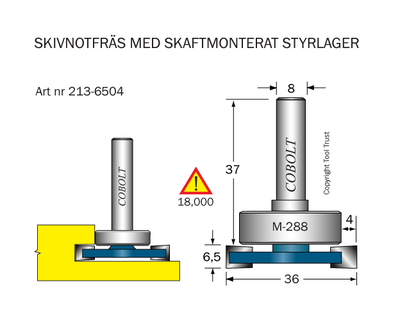 Cobolt Skivnotfräs L6,5 F4 D36 S8