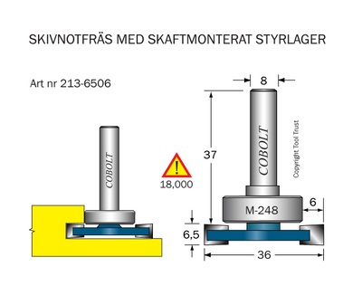 Cobolt Skivnotfräs L6,5 F6 D36 S8