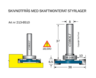 Cobolt Skivnotfräs L6,5 F10 D36 S8