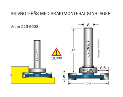 Cobolt Skivnotfräs L6 F8,5 D36 S8