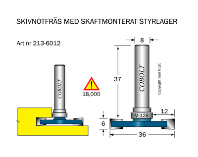 Cobolt Skivnotfräs L6 F12 D36 S8