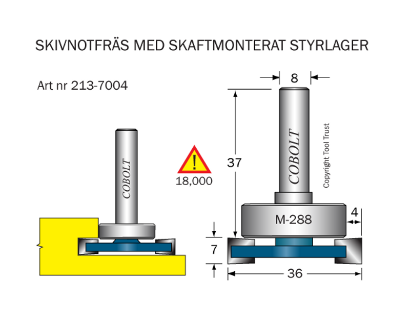 Cobolt Skivnotfräs L7 F4 D36 S8