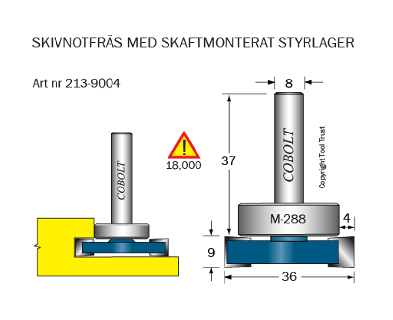 Cobolt Skivnotfräs L9 F4 D36 S8