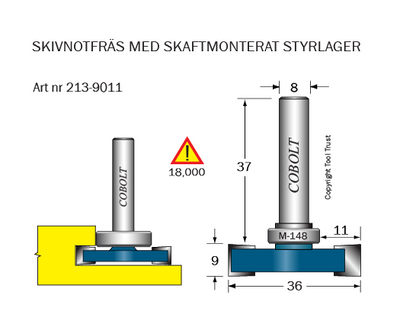 Cobolt Skivnotfräs L9 F11 D36 S8