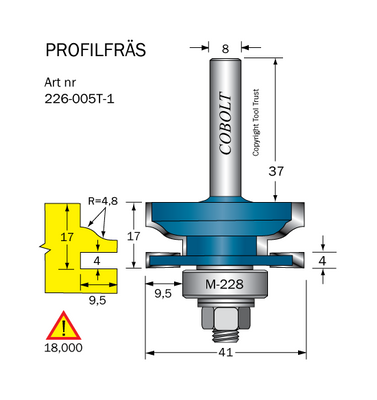 Cobolt Profilfräs R4,8 D41 not 4 S8