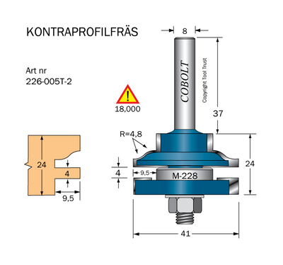 Cobolt Kontrafräs R4,8 D41 not 4 S8