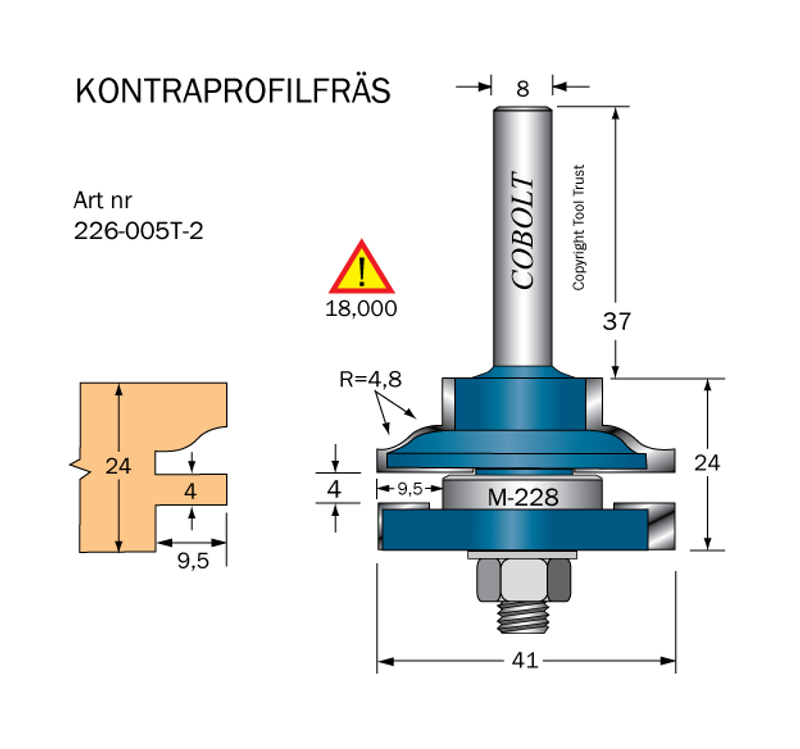 Cobolt Kontrafräs R4,8 D41 not 4 S8