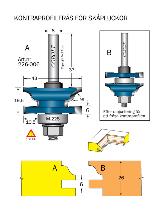 Cobolt Kontraprofilfräs R5 D43 not 6 S8