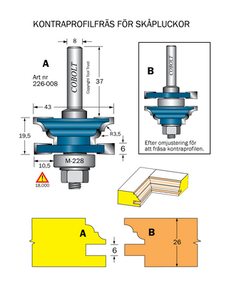Cobolt Kontraprofilfräs R3,5 D43 not 6 S8
