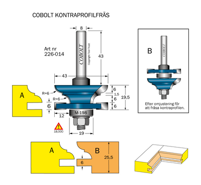 Cobolt Kontraprofilfräs R6 D43 not 6 S8