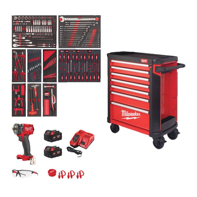 Milwaukee 246-dels TOOLGUARD™ fylld verktygsvagn 78cm