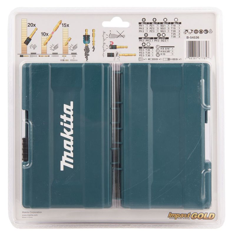 Makita B-54536 Bitssats Torx/PH/PZ 38-delar