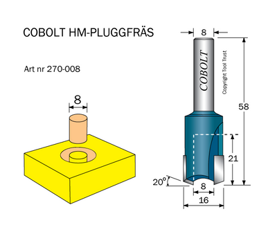 Cobolt HM Pluggfräs D8 S8