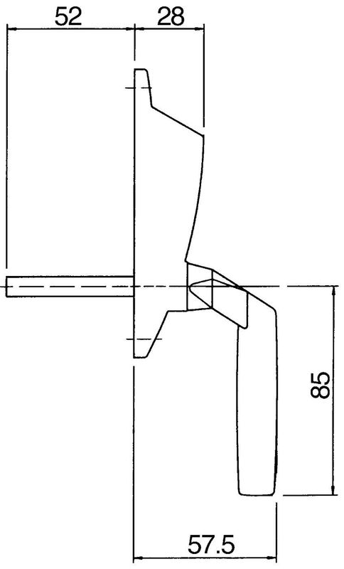 ASSA Säkerhetshandtag 876S CH H CYL Vänster