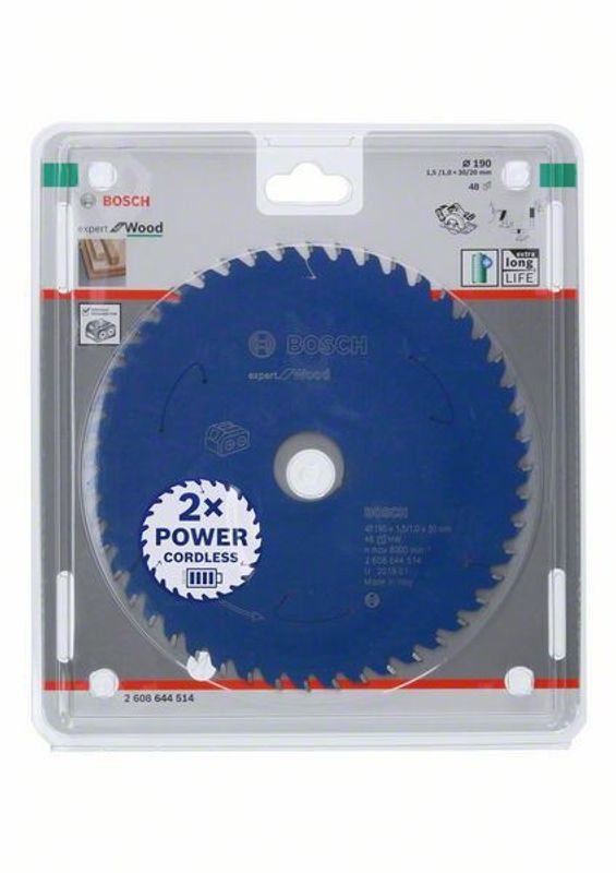 Bosch Sågklinga 190x30x1,5/1x48T Expert for Wood