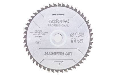 Metabo sågblad ”Aluminium cut – professional” 165 x 20 Z48 FZ/TZ 5°NEG