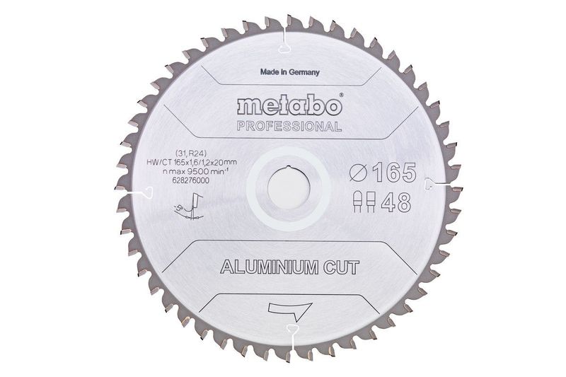 Metabo sågblad ”Aluminium cut – professional” 165 x 20 Z48 FZ/TZ 5°NEG