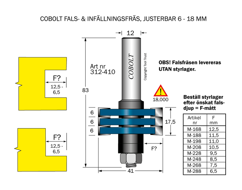 Cobolt Falsfräs L17,5 D41 TL80 S12