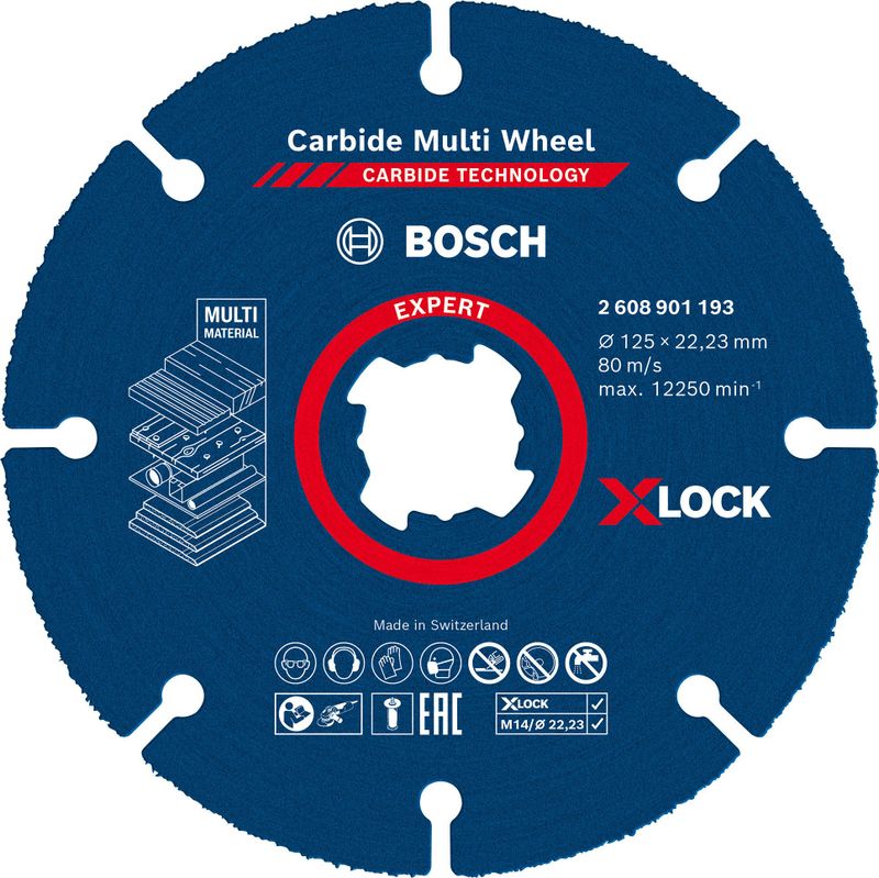 Bosch Expert Carbide Multi Wheel X-LOCK kapskiva 125mm 22,23mm förd hårda träslag