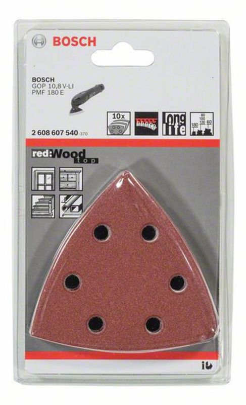 Bosch Trekantsslippapper 60-180K 10-P 93x93x93