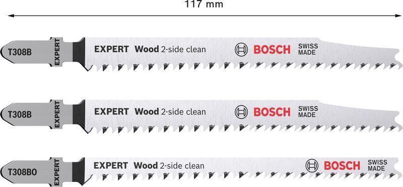 Bosch Expert 'Wood 2-side clean' sticksågbladsats T308B/BO, 3 delar