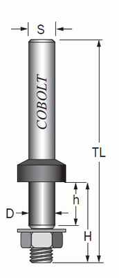 Cobolt Spindel till skivnotstål S=8mm