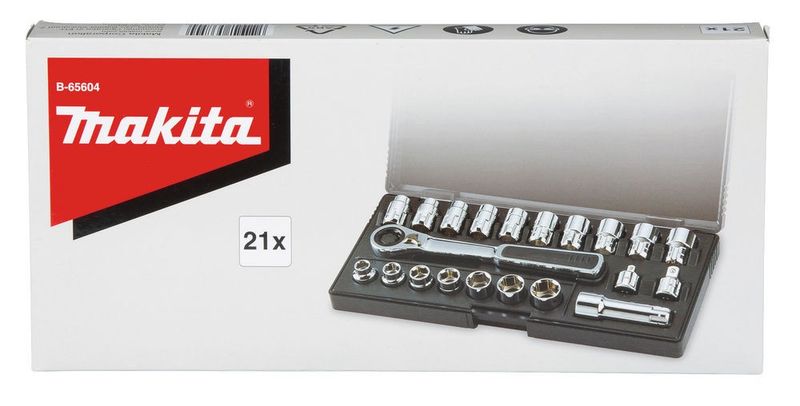 Makita hylsnyckelsats 21-delar