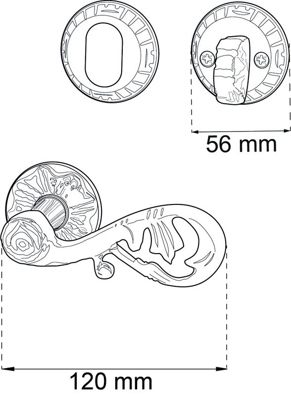 Habo Dörrhandtag A4472 Kombi Antik SB