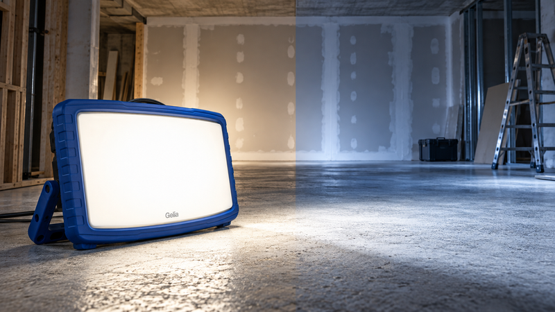 Gelia TARGET – batteridriven arbetsbelysning med 4500 lumen