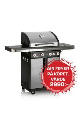 Landmann Rexon 4.1 gasolgrill rostfri med kokplatta 3 kW Modulus