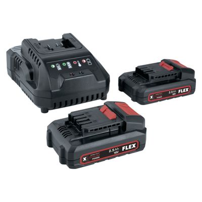 Flex Batteripack 2x2.5Ah + laddare 18V