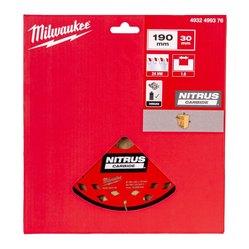 Milwaukee Cirkelsågsklinga 190x30x1.6mm 24T ATB
