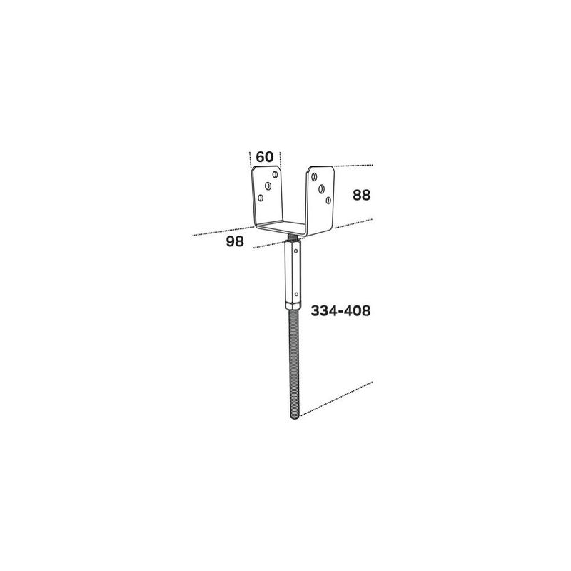FAST CC Stolphållare CSAH 98x60x334-408