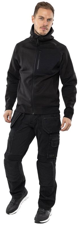 Fristads 7831 GKI Sweatshirt-jacka med huva Svart