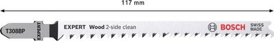 Bosch Expert ‘Wood 2-side clean’ T 308 BP sticksågblad, 3 st