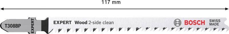 Bosch Expert ‘Wood 2-side clean’ T 308 BP sticksågblad, 3 st