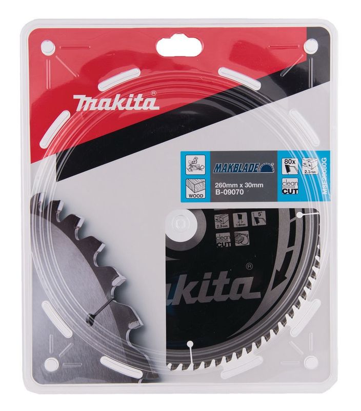 Makita B-32845 Sågsklinga 260mm 80T (Fina snitt)