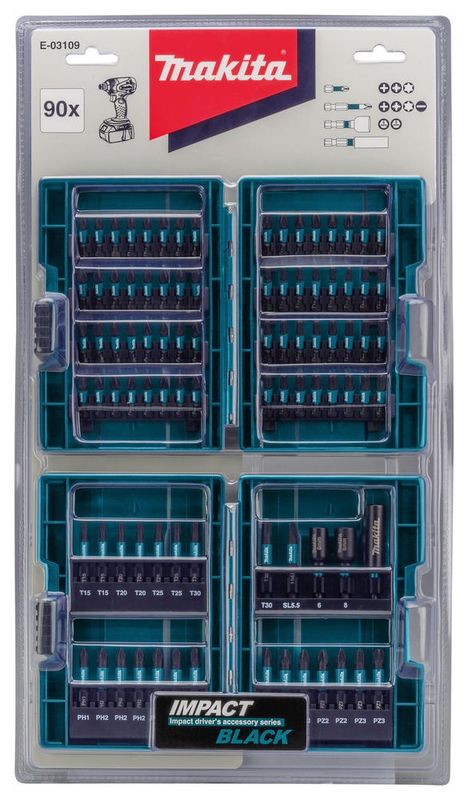 Makita E-03109 Impact Black bit-set 90-delar 35/50mm