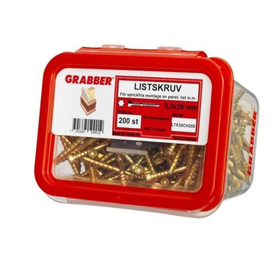 GRABBER LISTSKRUV 3,3X35 200 ST GULKROM