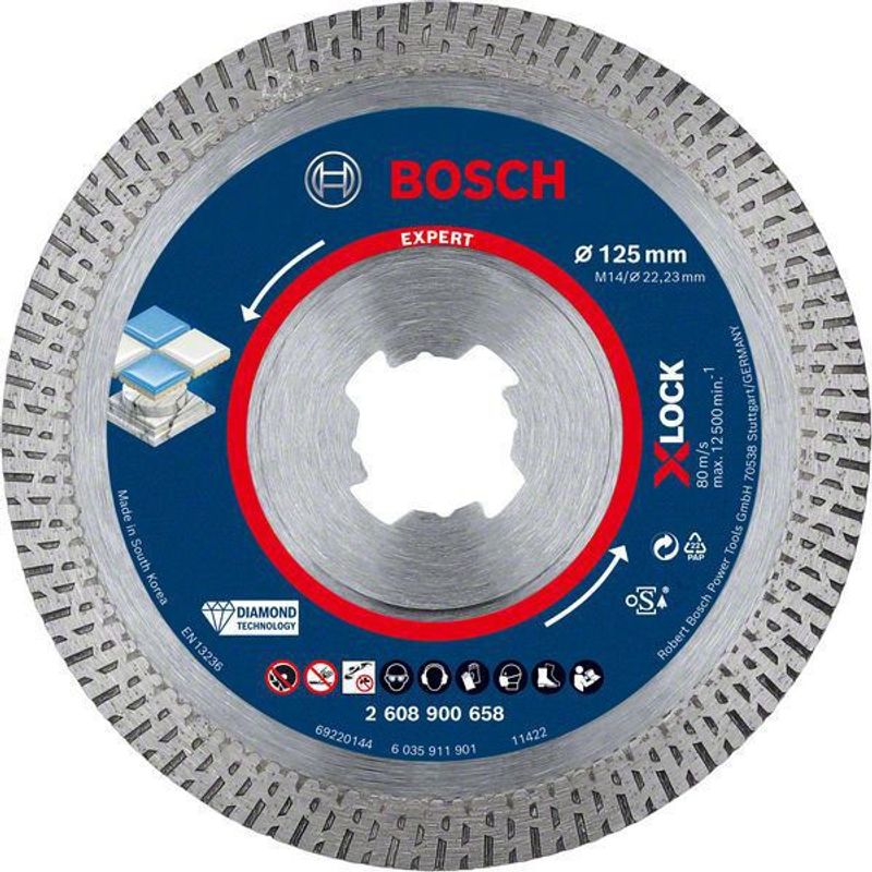 Bosch Expert HardCeramic X-LOCK diamantkapskiva 125 x 22.23 x 1.4 x 10 mm