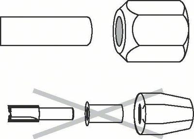 Bosch Spänntång m. mutter 1/4" (GMF/GOF)
